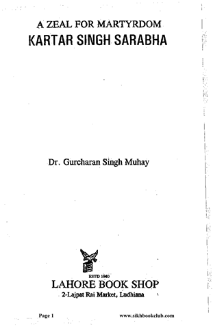 A_Zeal_of_Martyrdom_Kartar_Singh_Sarabha_By_Dr_Gurcharan_Singh_Muhay